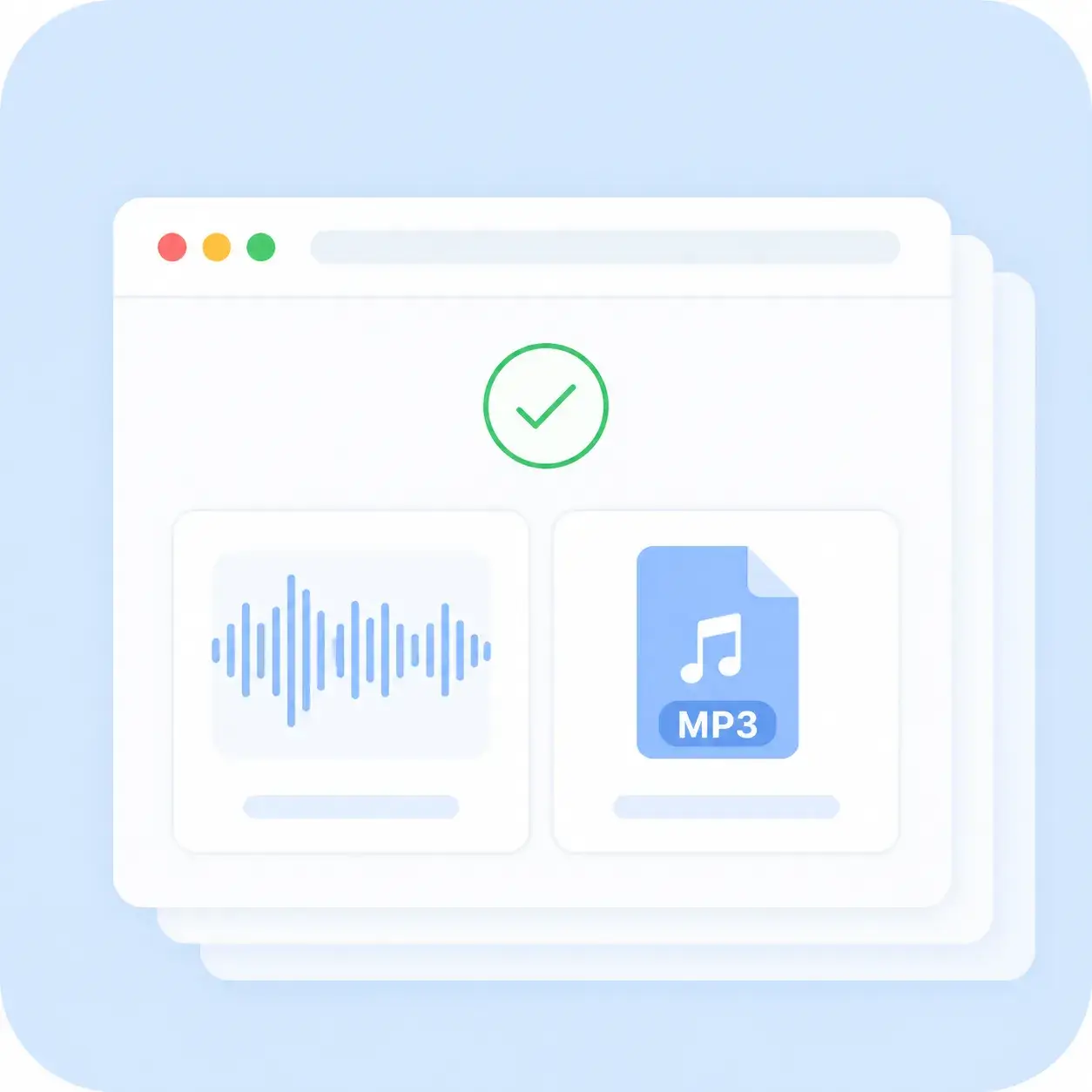 Illustration of VidsSave parsing a YouTube link and showing audio options